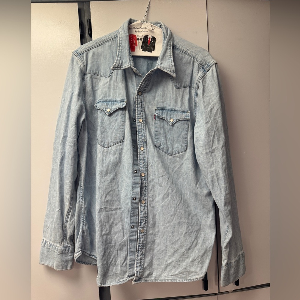 Levi's standard fit Light Blue Denim western Shirt